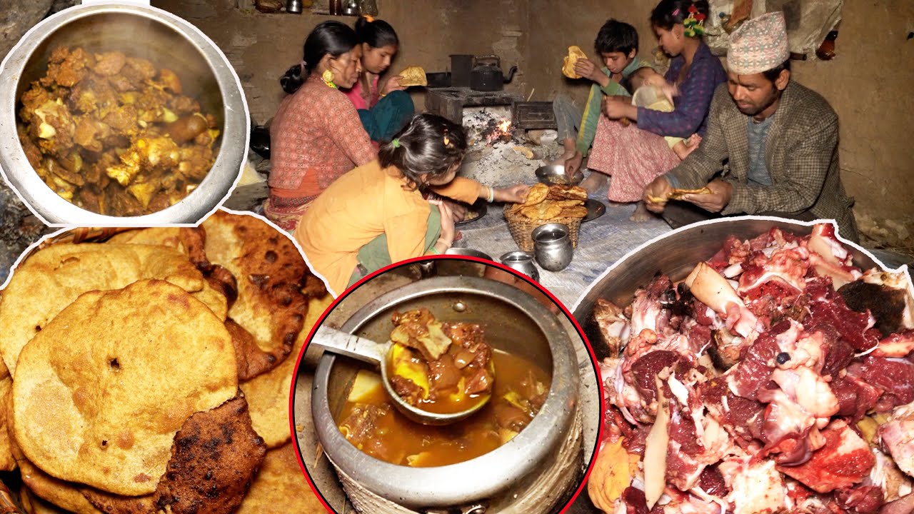 MUTTON soup curry with bread || dharme brother family cooking in the village || @ruralnepall