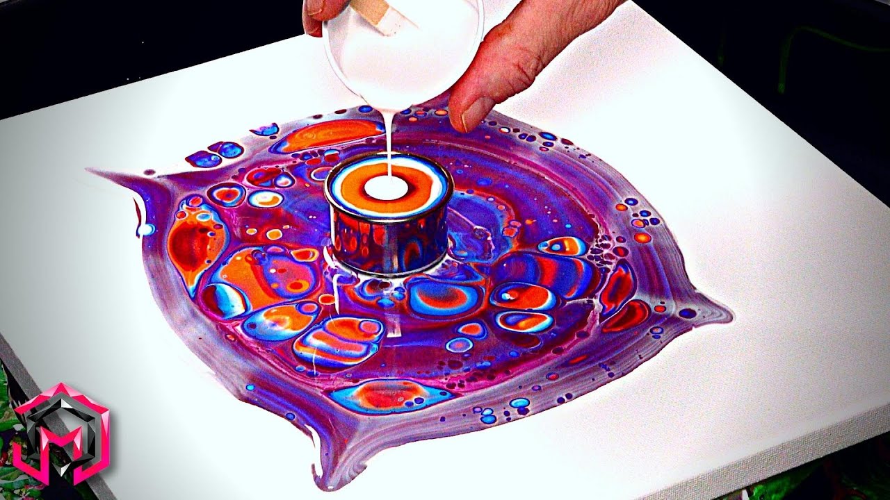 CELL EXPLOSION Open Cup Acrylic Pouring and Fluid Art Therapy