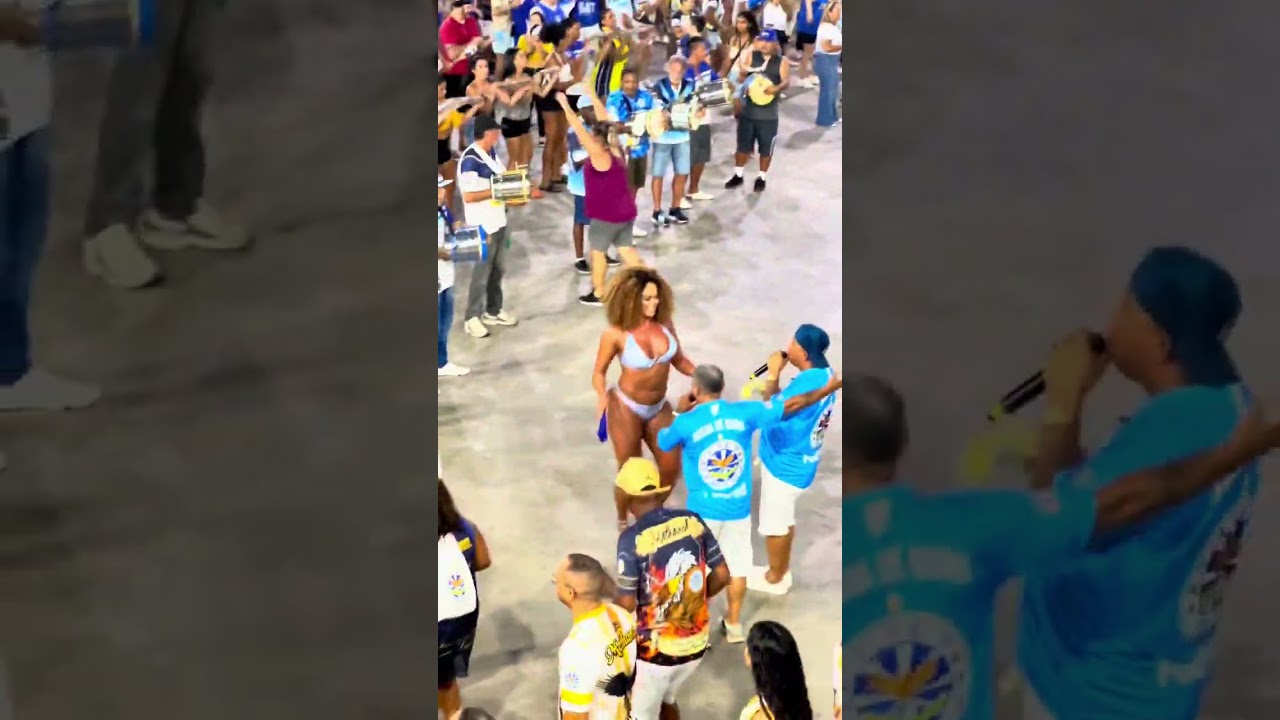 Vanessa Alves Rainha de Bateria, sambando muito em ensaio geral da Aguia de Ouro