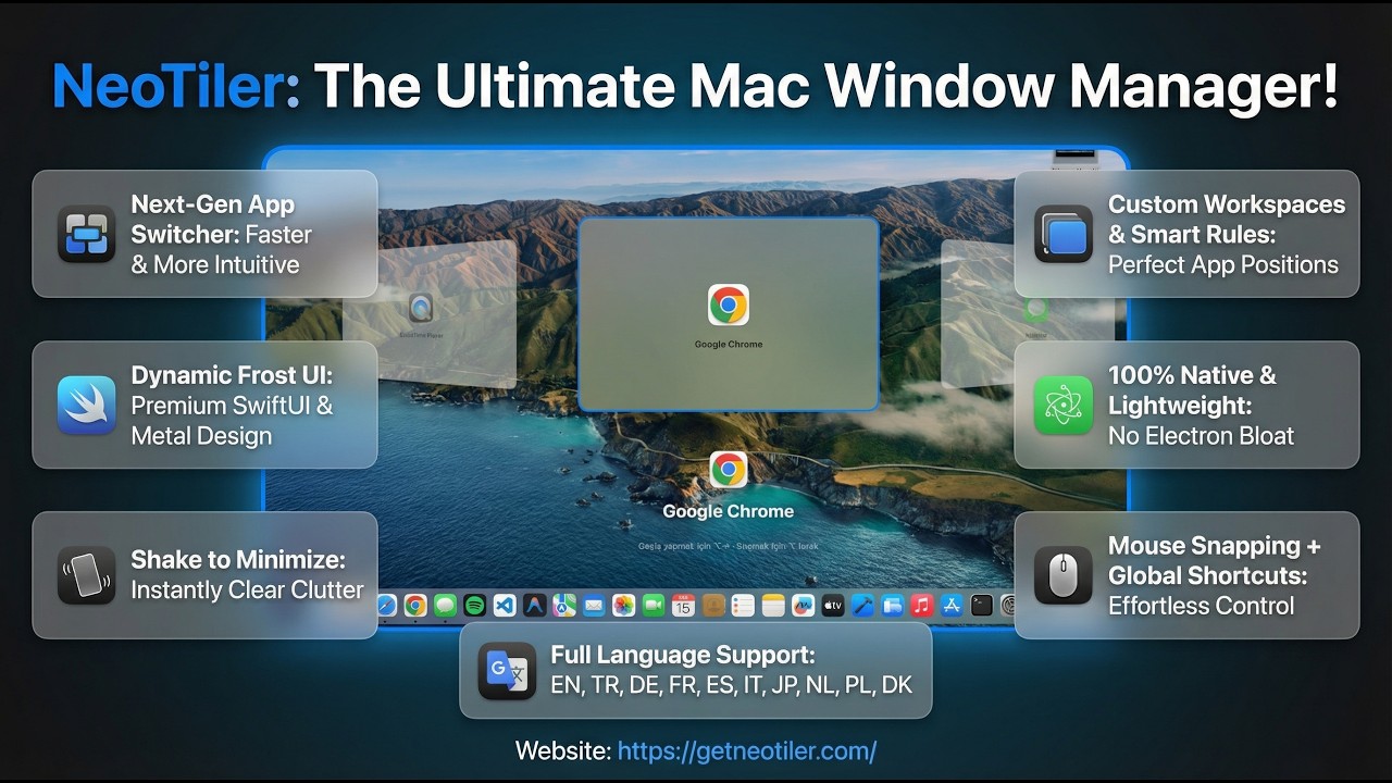 NeoTiler &mdash; A Native Window Manager with Custom Workspaces, and a Better App Switcher