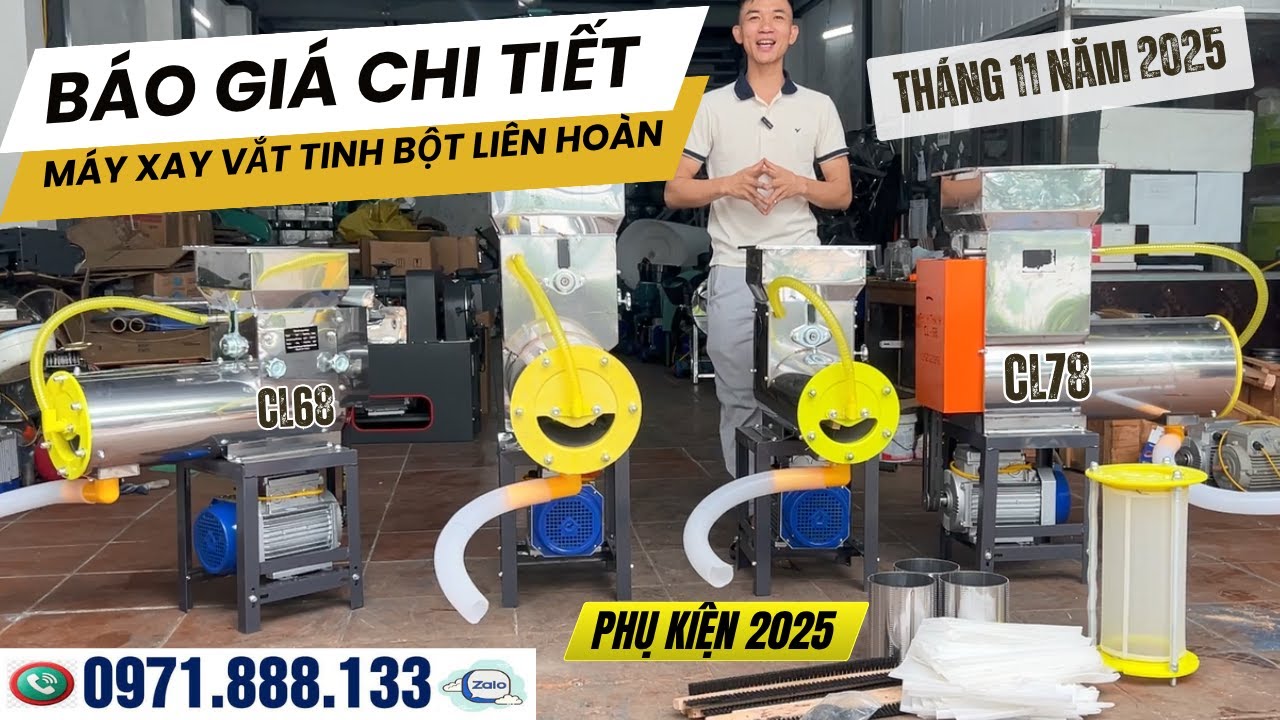 "BÁO GIÁ"Chi Tiết Máy Xay Vắt Tinh Bột Nghệ,Sắn Dây Liên Hoàn Tháng 11 Năm 2025