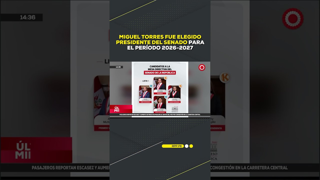 Miguel Torres fue elegido presidente del Senado para el per&iacute;odo 2026-2027