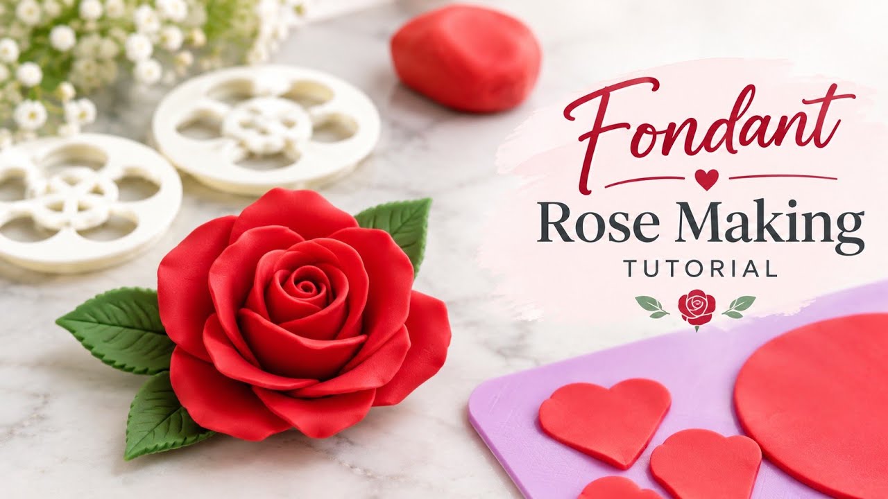 Simple Fondant Rose Cutter Trick | Beautiful Sugar Roses in Minutes
