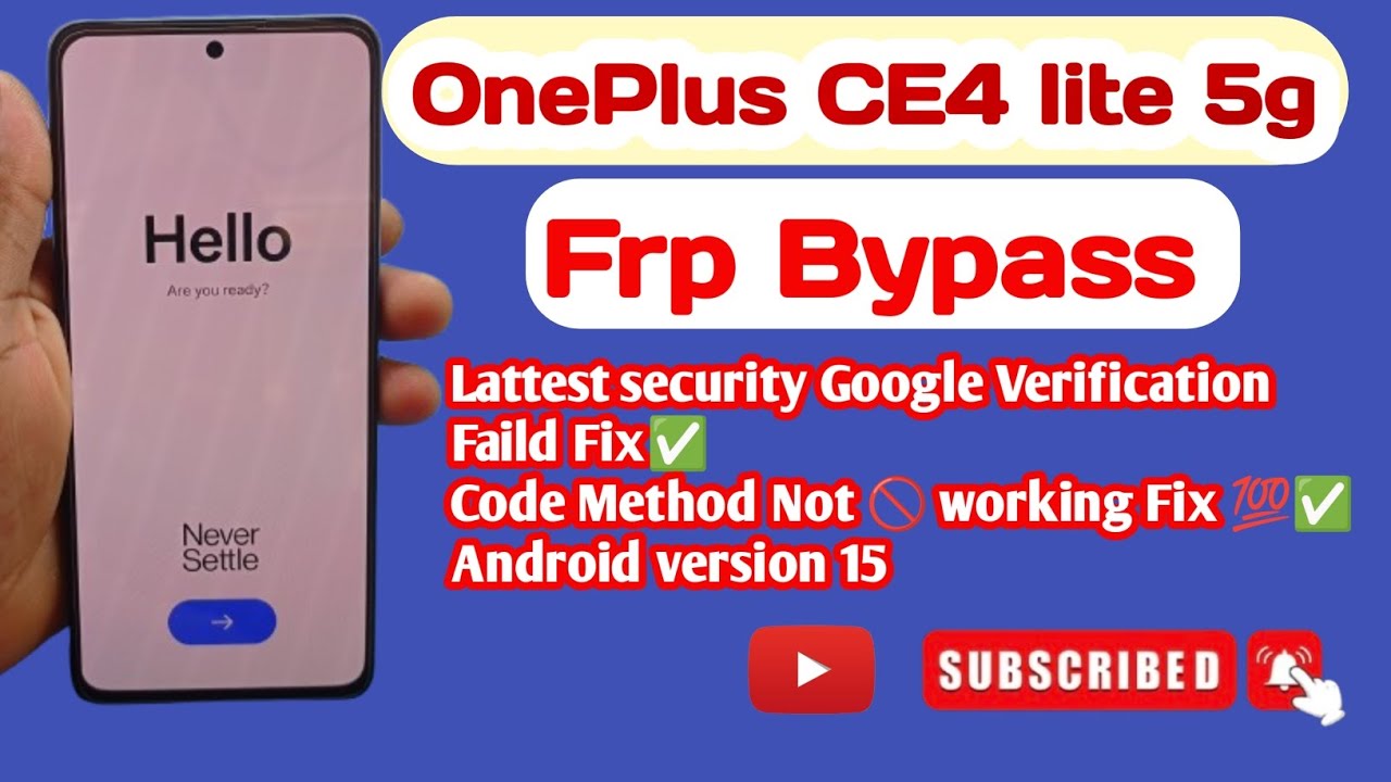 OnePlus CE4 lite 5g Frp Bypass 2026🤔| Google account verification failed  fix V15✅| Code Fix🔥