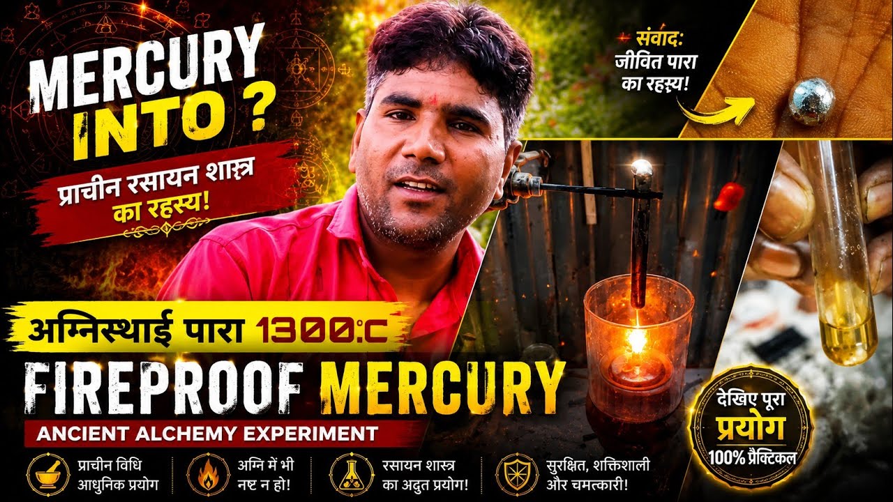 ।Conversation Mercury into Silver। 1300c.से ऊपर का पाराअग्नि पर बिल्कुल नहीं उड़ेगा।अग्निस्थाई पारा।
