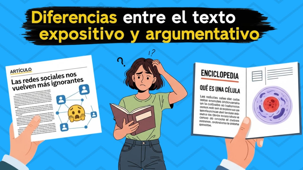 Diferencias entre el texto EXPOSITIVO y ARGUMENTATIVO explicados con EJEMPLOS ✍️📖
