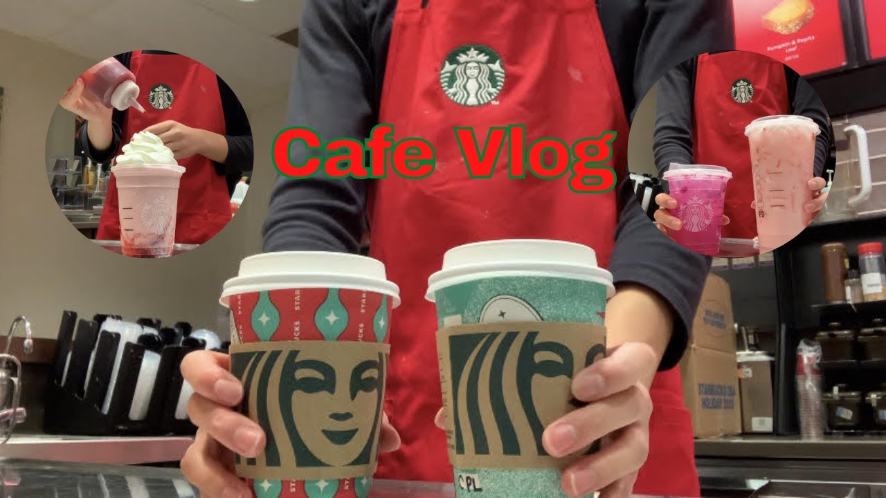 День из жизни бариста Starbucks | праздничные напитки | кафе asmr | vlogmas, день 4