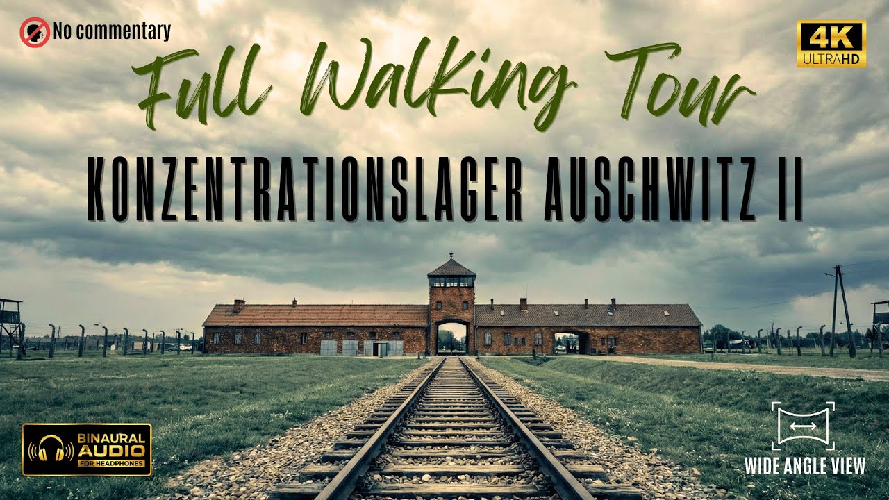 Auschwitz-Birkenau: Oppressive Ambience | Ultra Wide POV Walking Tour (Binaural Audio 4K)