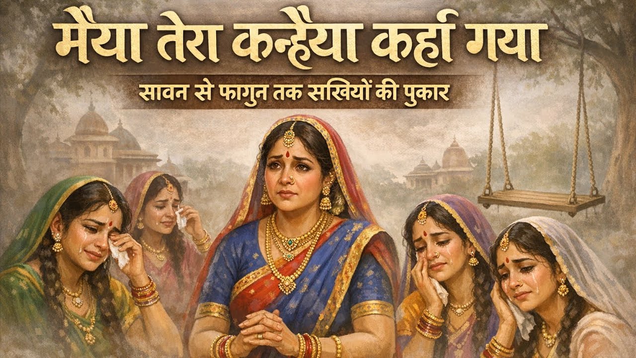सखियों की विरह पुकार सावन से फाल्गुन तक यशोदा का नंदलाल। बहुत ही प्यारा भक्ति भाव भजन 👍