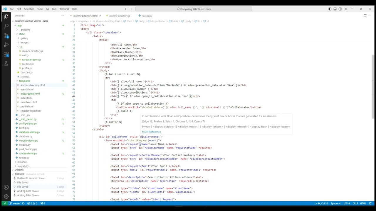 Video 9 - Code Walkthrough Of the Alumni-directory.html and Related Files for ASRJC Alumni Portal