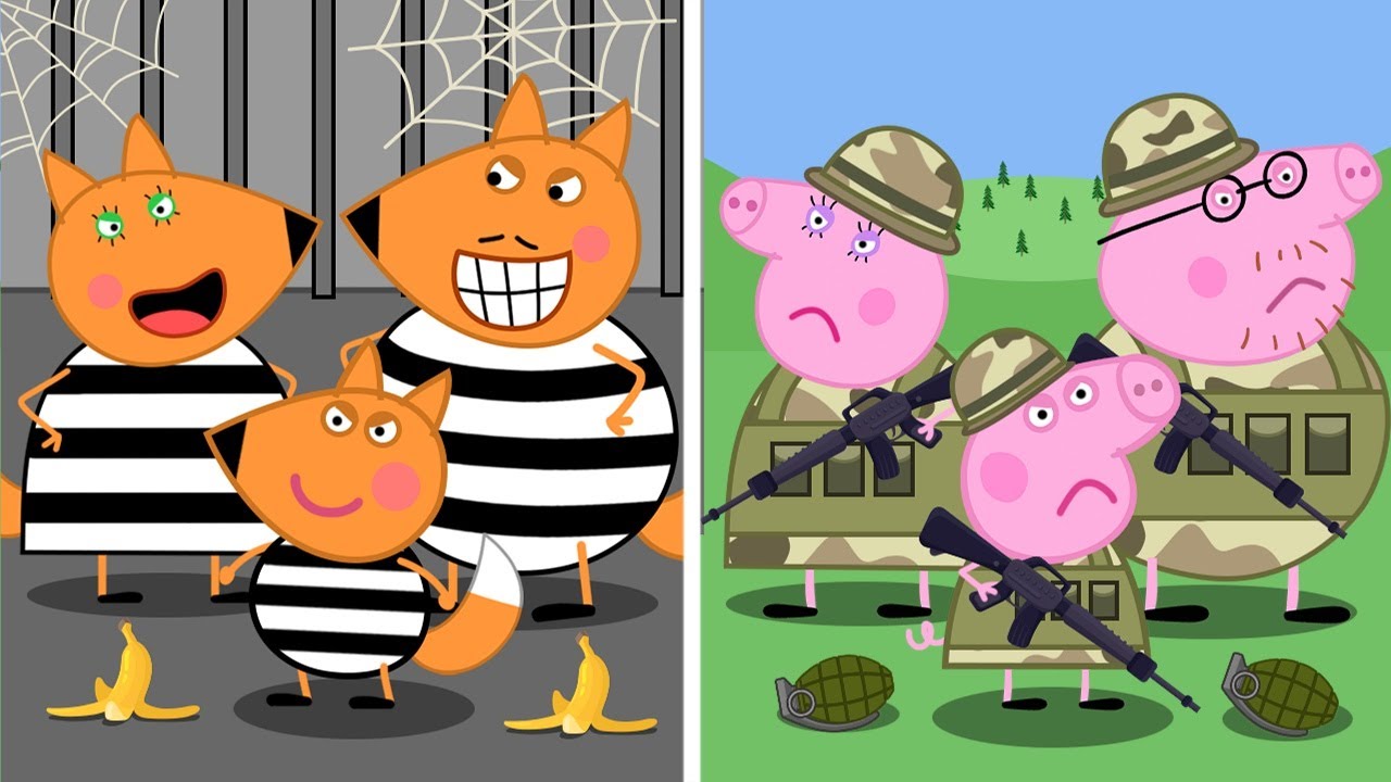 Freddy Family PRISONERS vs Peppa Family MILITARY | Peppa Pig Funny Animation