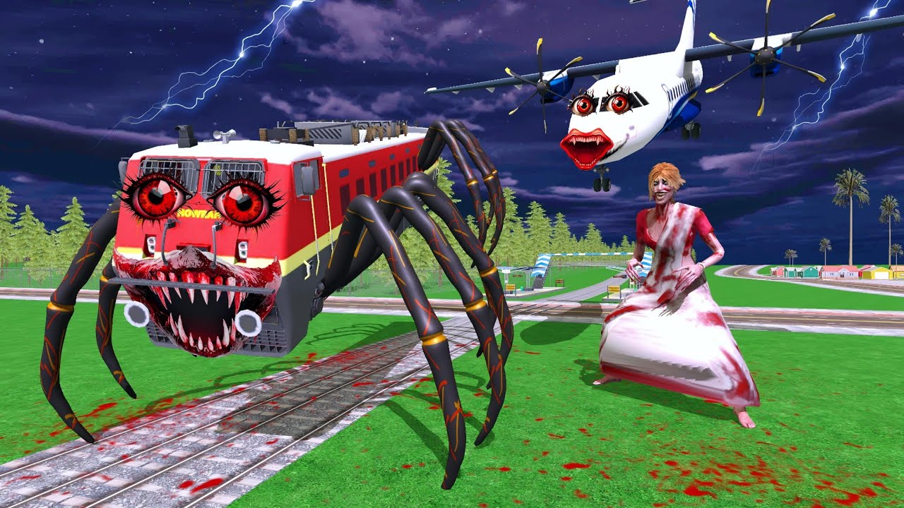 Haunted Plane attack Haunted Train in Indian Bikes Driving 3d