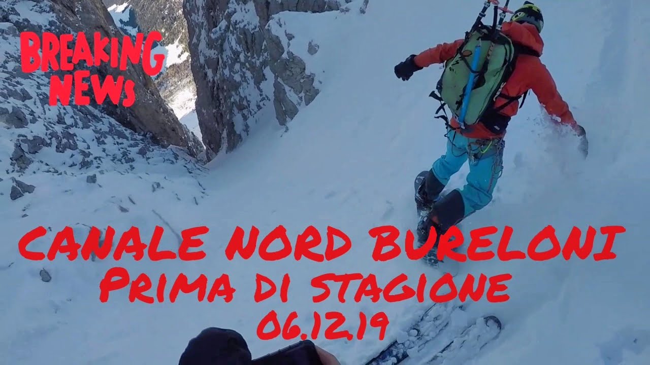 Bureloni Canale Nord Ski 06.12.19 Prima stagionale Pale San Martino Dolomites Extreme Couloir