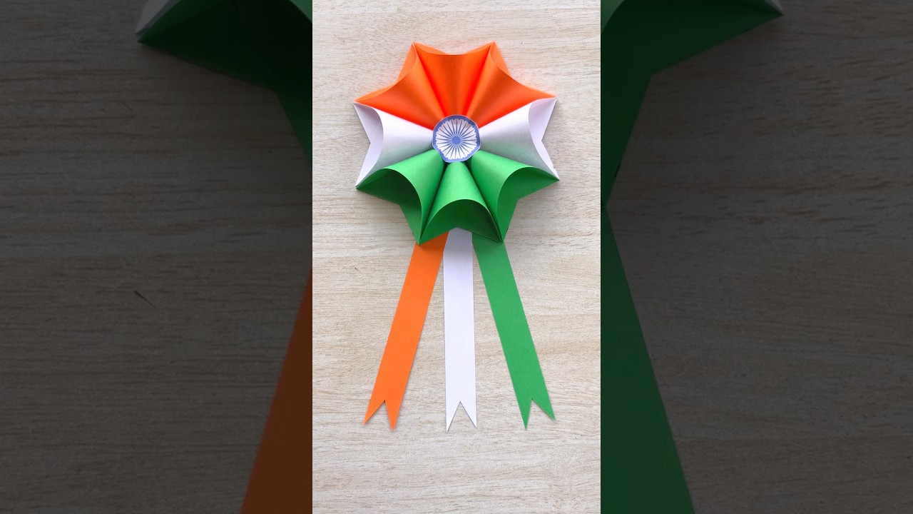 Republic day badge making / DIY Indian Tricolor Badge / 26th January craft ideas 