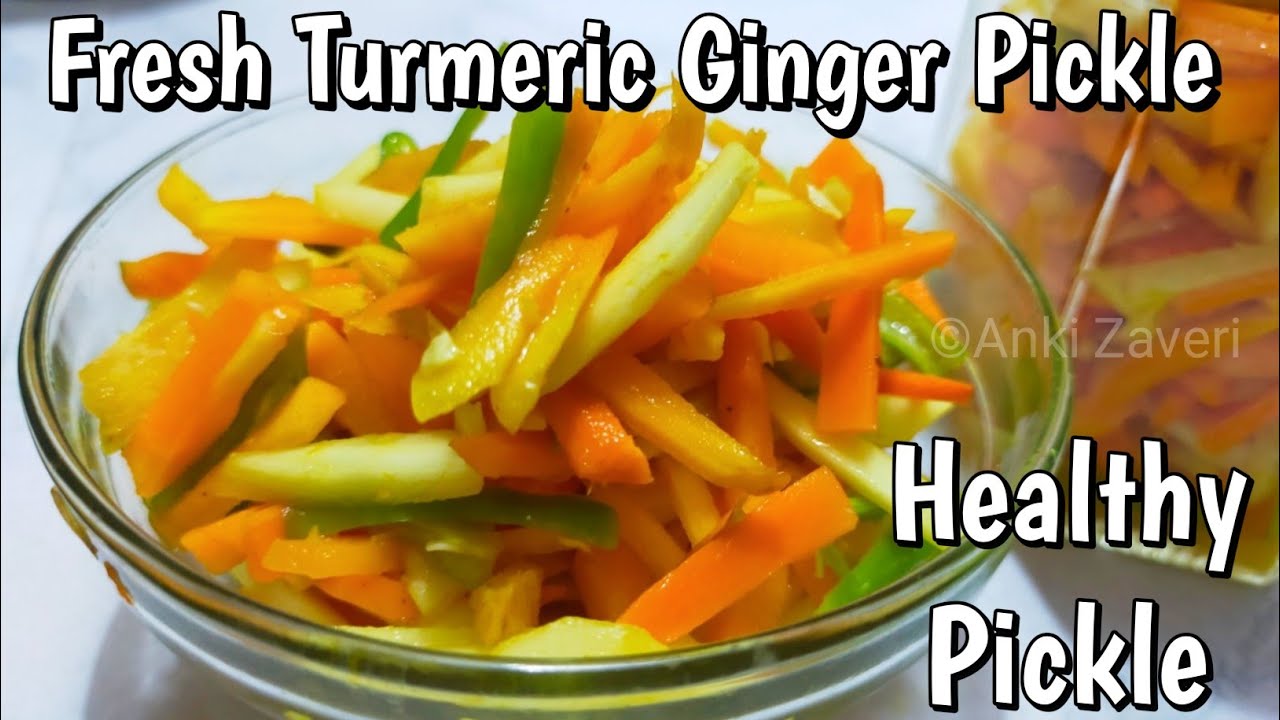Gujarati Style No Oil Fresh Turmeric Ginger Pickle || Haldi ka Aachar || Healthy Turmeric Pickle