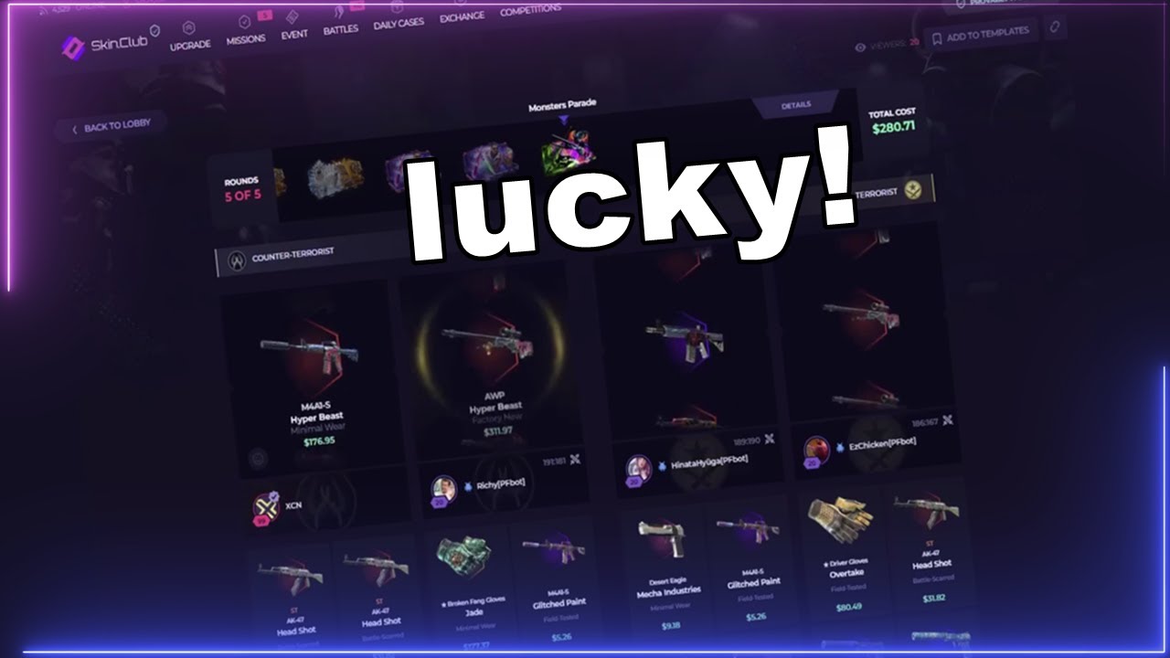 LUCKY CASE BATTLE SESSION ON SKIN CLUB!