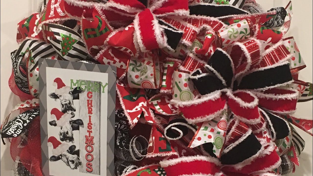 How to make poof wreath with curls and three large bows made 3 different ways