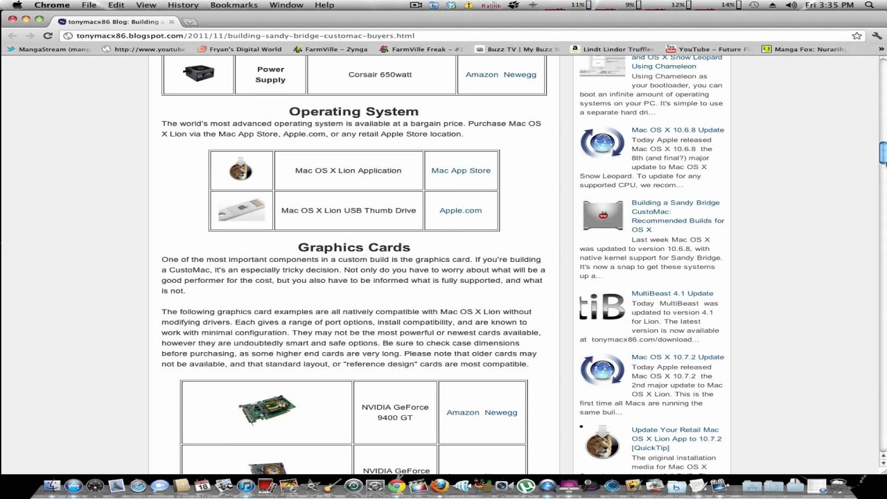 Tonymacx86 Hackintosh Build Nov 2011 Refresh