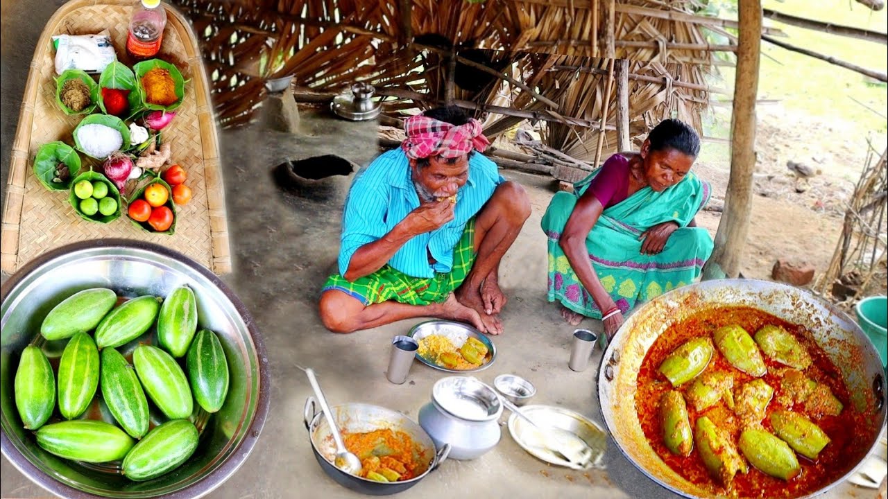 how parwal dorma cooking&eating by our santali tribe grandma||rural village life India