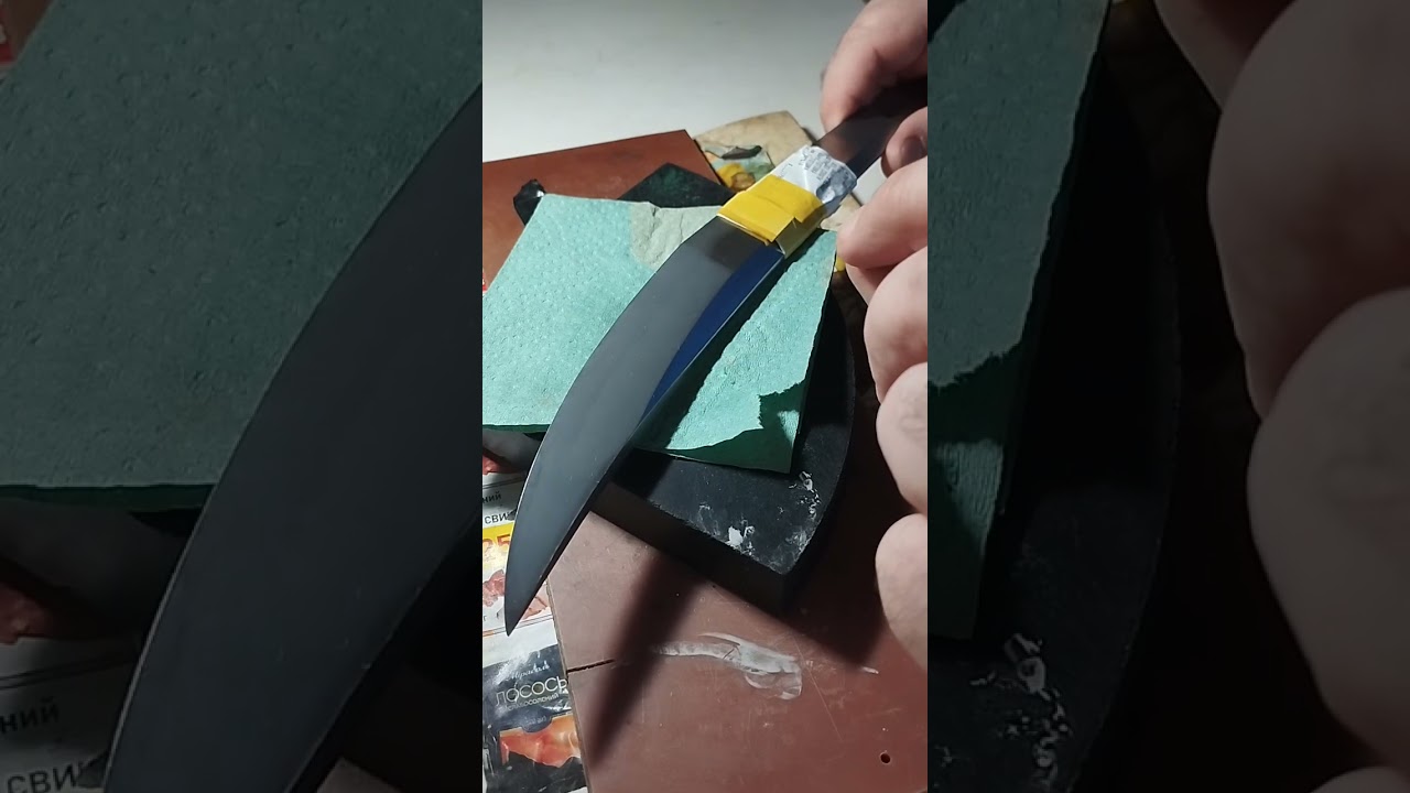 Клинок (Osoraku-zukuri) Начало профилактических работ по перешлифовке.          28 августа 2025 г.