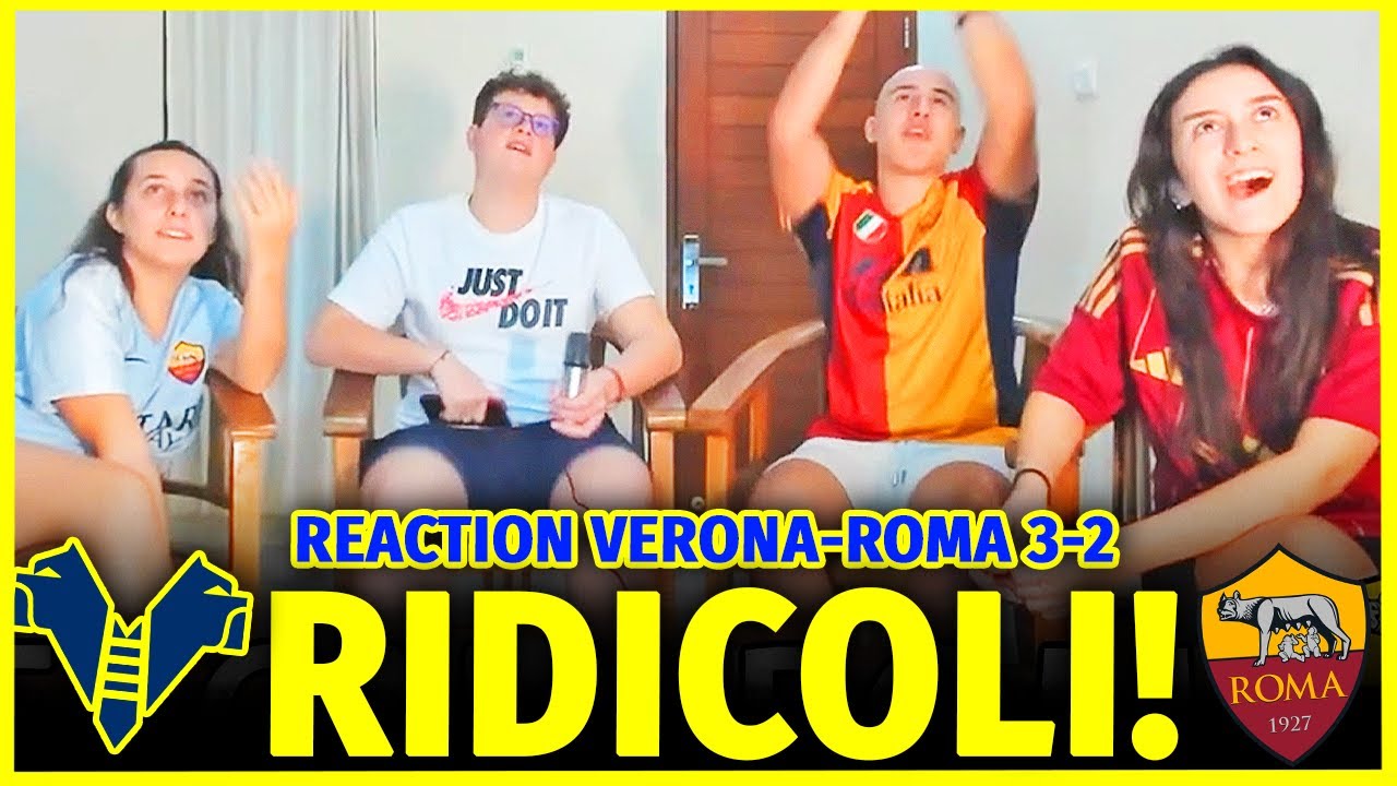 RIDICOLI!! RIDICOLI!! VERGOGNA! RETROCEDIAMO!! - LIVE-REACTION VERONA-ROMA 3-2.
