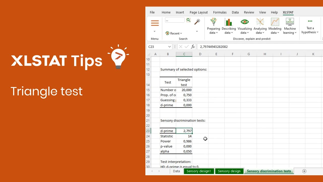Triangle test in Excel - XLSTAT Tips