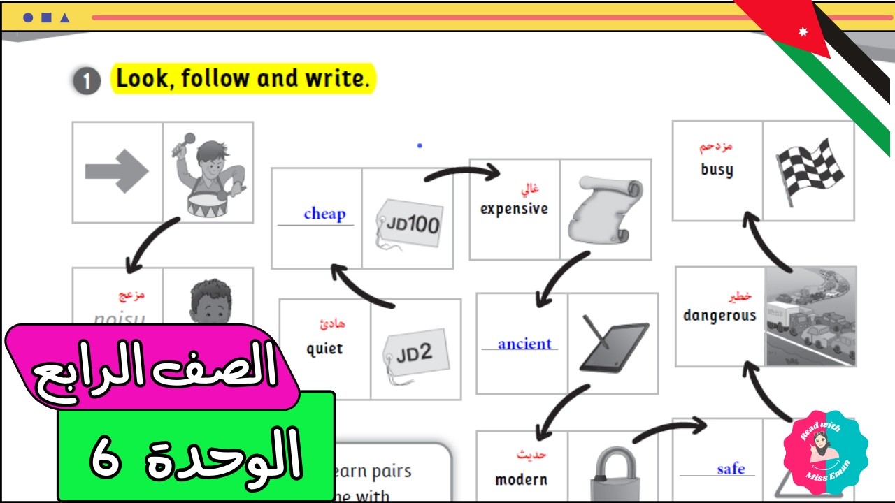 حل تمارين انجليزي رابع | الوحدة السادسة صفحة 17 – الفصل الثاني (المنهاج الأردني)