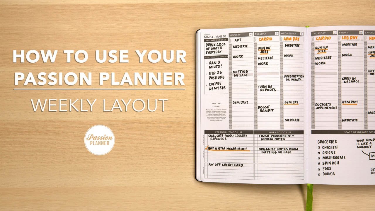 How To Use Your Passion Planner: Weekly Layout