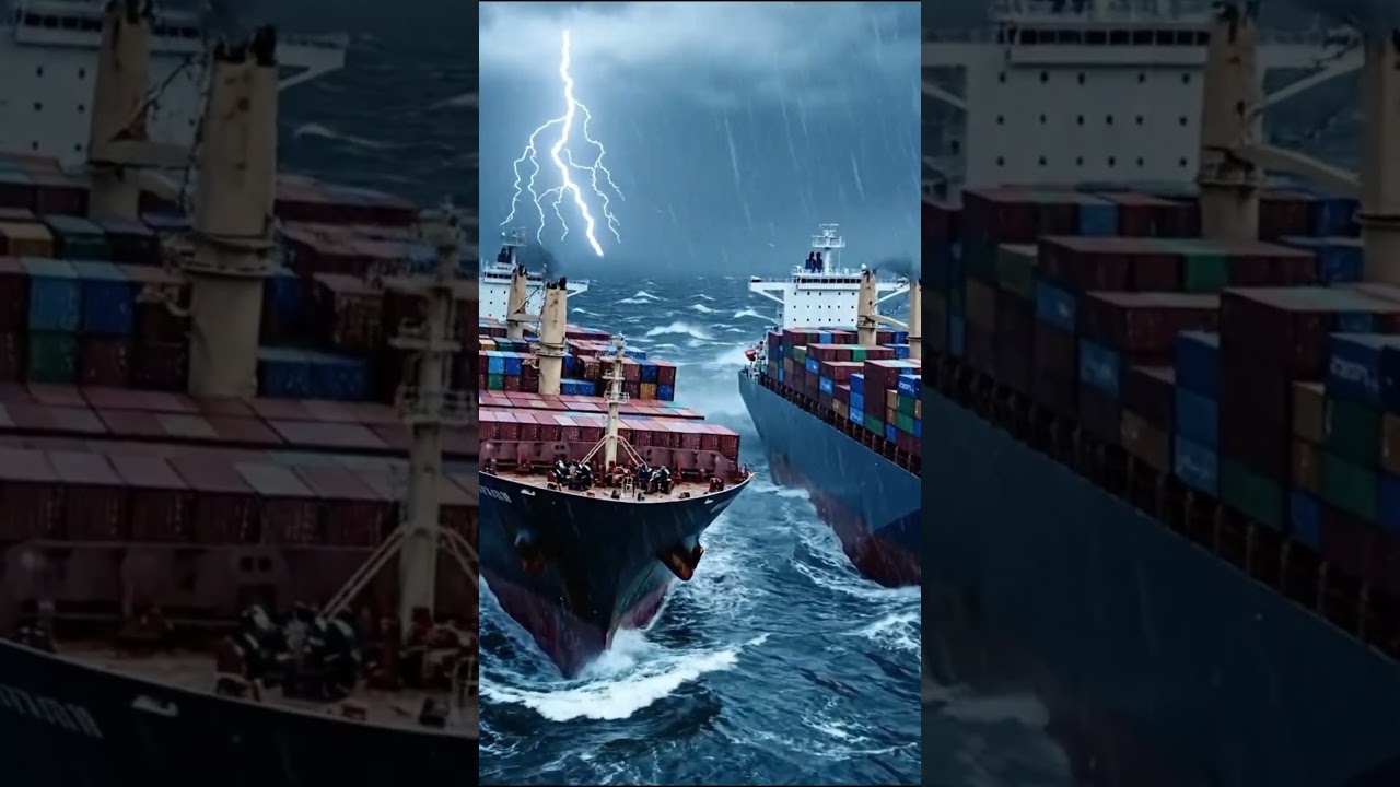 Epic Giant Ship Collision at Sea! #ShipCrash #MaritimeDisaster