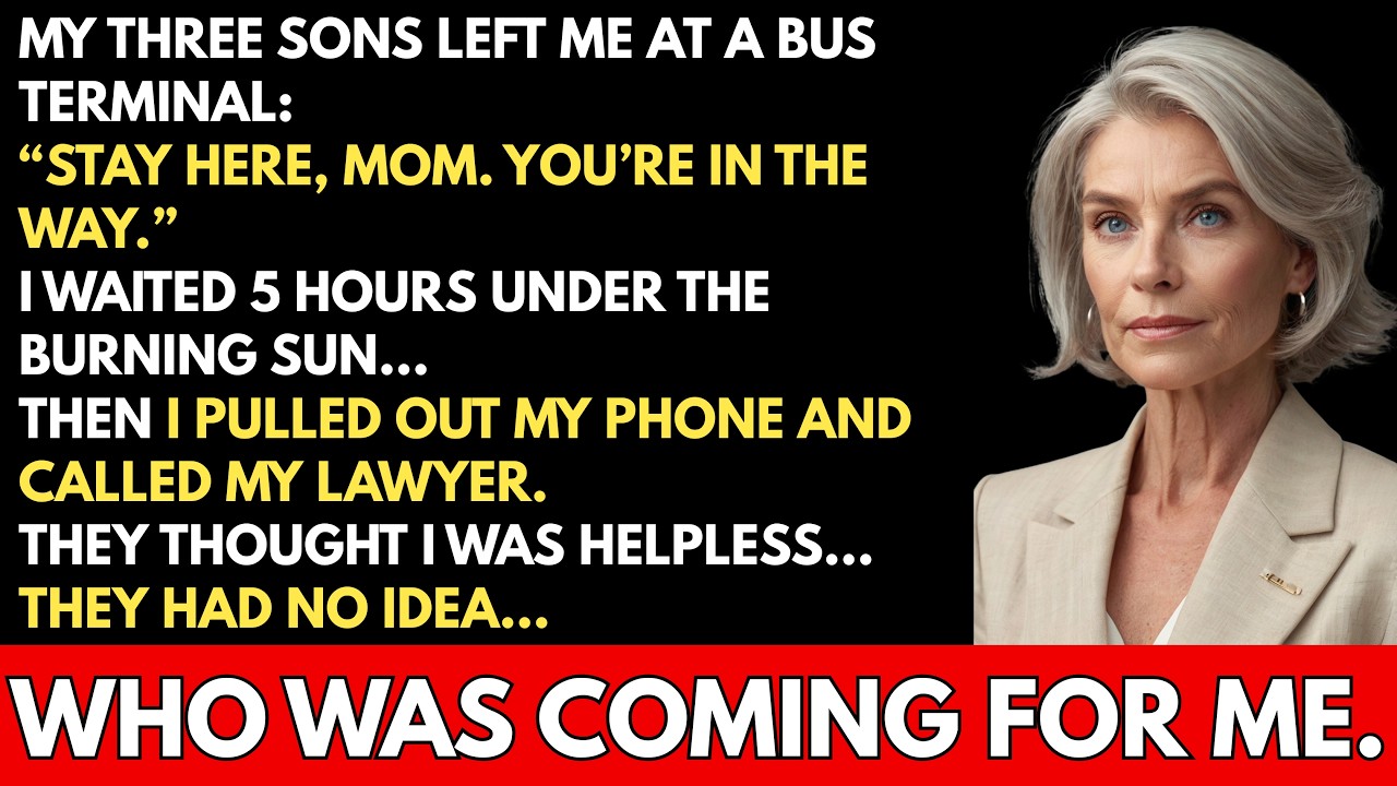 My Three Sons Left Me At A Bus Terminal: “You’re In The Way”… They Didn’t Know Who Was Coming