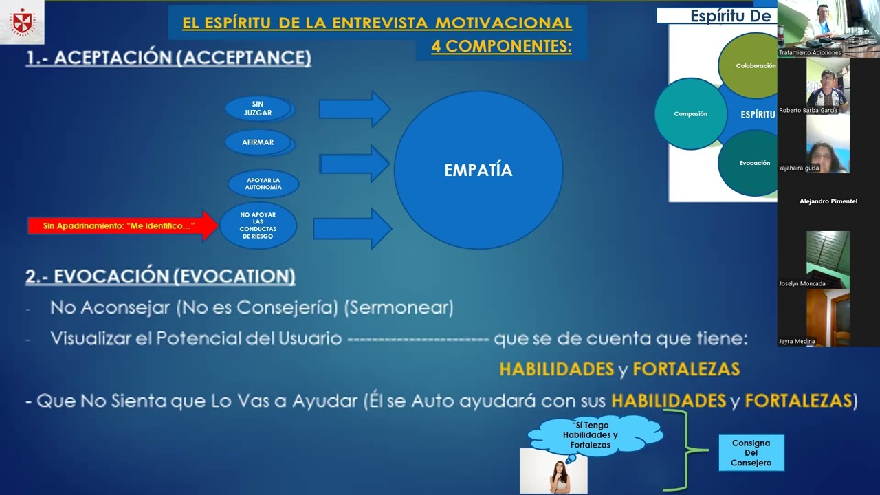 ESPÍRITU Y PRINCIPIOS DE LA ENTREVISTA MOTIVACIONAL EN EL TRATAMIENTO DE LAS ADICCIONES.