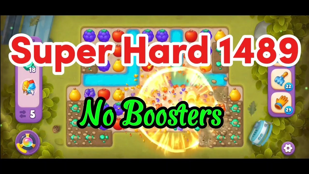 Super hard Level Puzzle 1489 No Boosters 💫 Match-3 Game Gardenscapes #games #gameplay #gaming