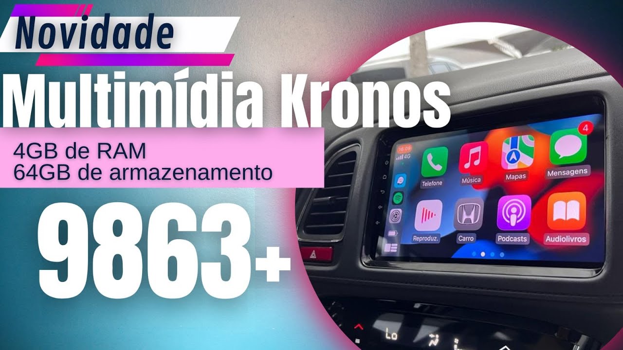 Central Multimídia Honda HRV Kronos 9863+ OctaCore 4gb ram e 64gb rom