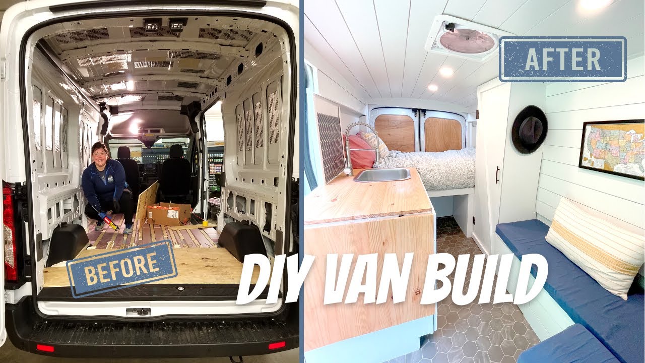 DIY VAN BUILD FULL TOUR | Tiny Home | OFF GRID VAN - FULL VAN TOUR Ford Transit Van Conversion