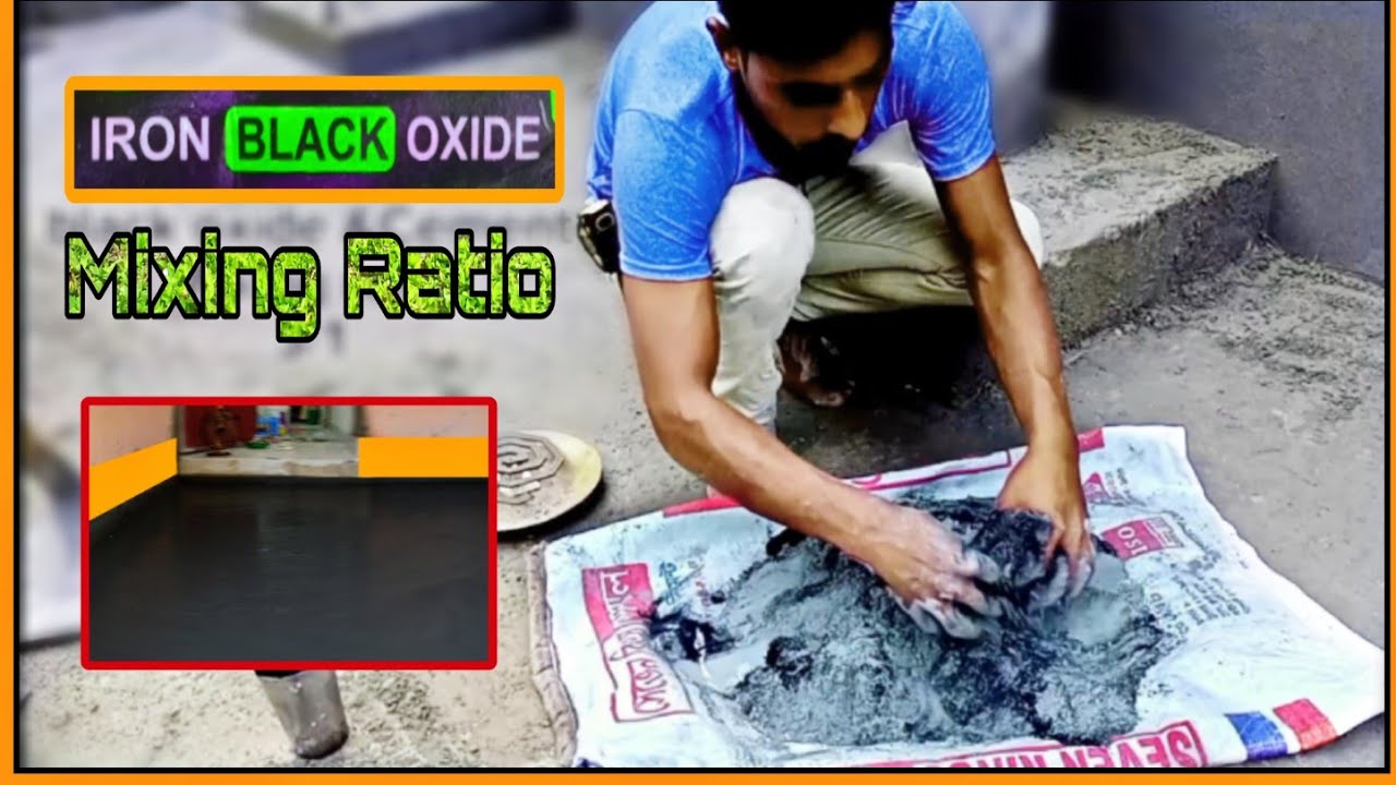 How To mix colored concrete | Black oxide colour with Cement mixer | BC