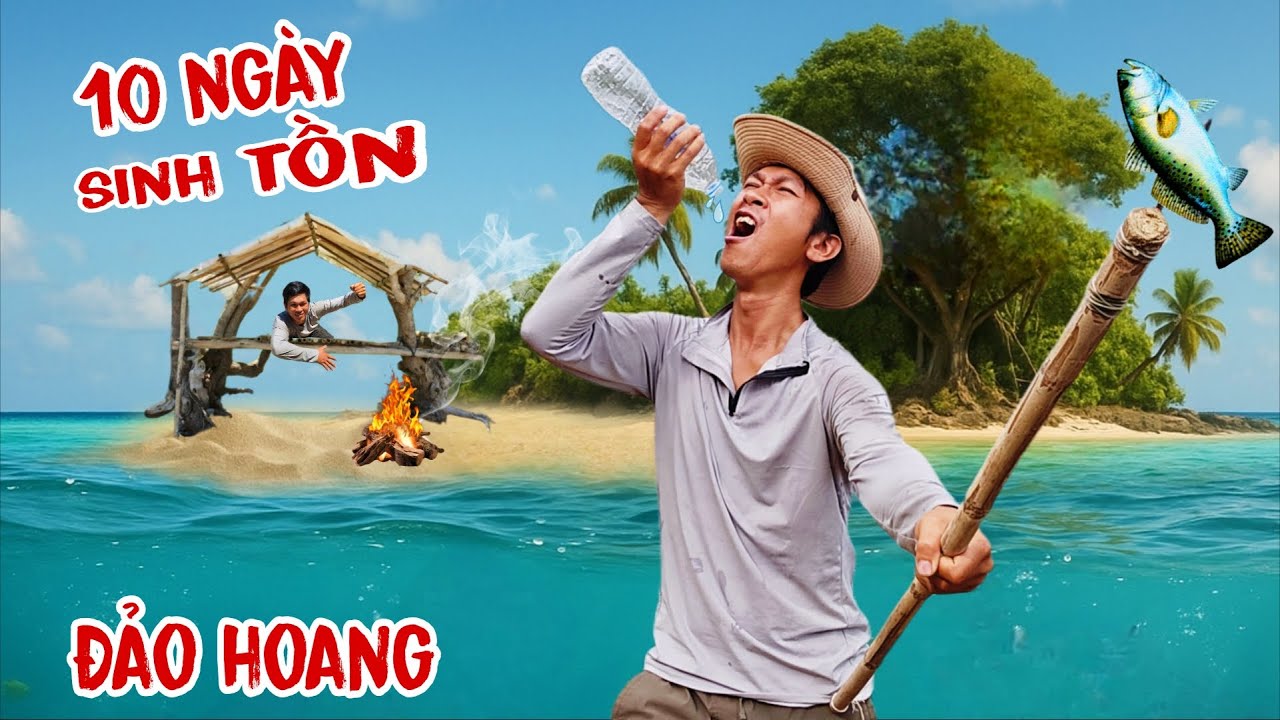 10 ngày sinh tồn trên đảo hoang không thức ăn, nước uống, lửa | Survival on deserted island | Phần 1
