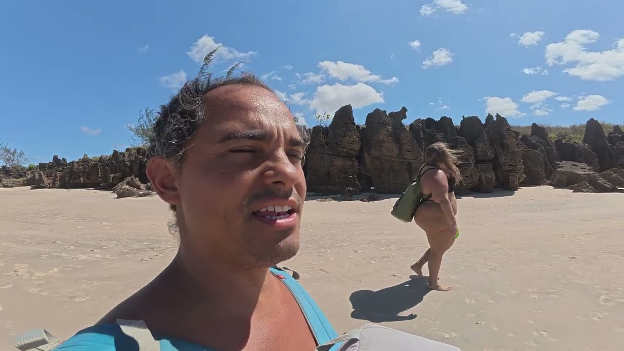 This beach has different rocks
