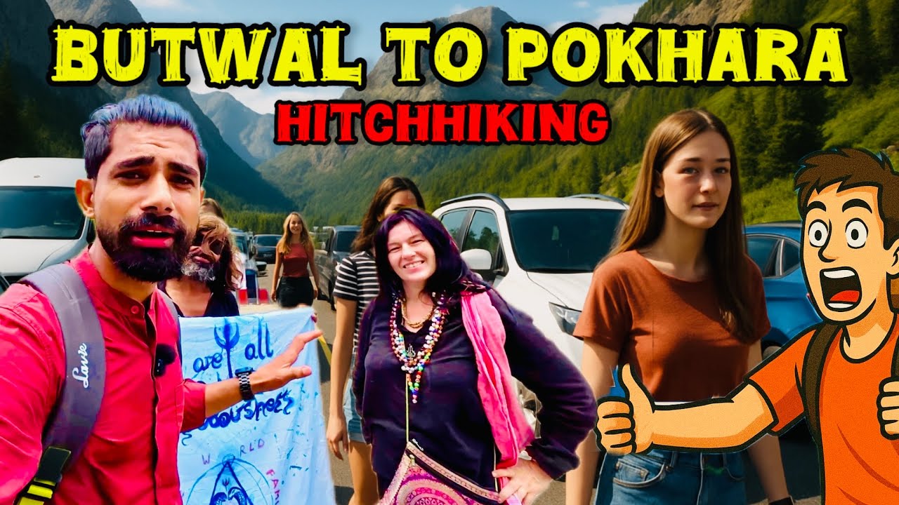 MY FIRST HITCHHIKING IN NEPAL 🇳🇵- BUTWAL TO POKHARA | LIFT MILEGI KYA? 😜#hitchhiking #nepal