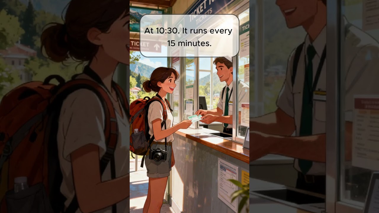 🚠 Cable Car Adventure: How to Buy Tickets! | Travel English 🏔️ | Real-Life Dialogue for Beginners