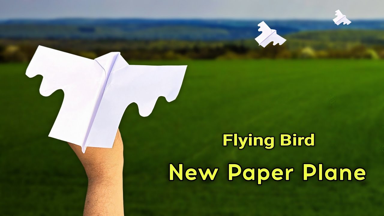 new flying paper plane, how to make a4 paper bird, best flying bird plane, new bird flying plane