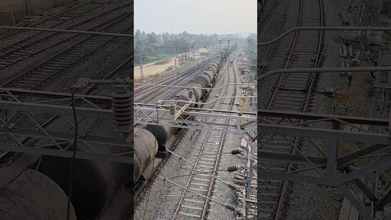 Oil tanker train very slow for heavy and stop safely 