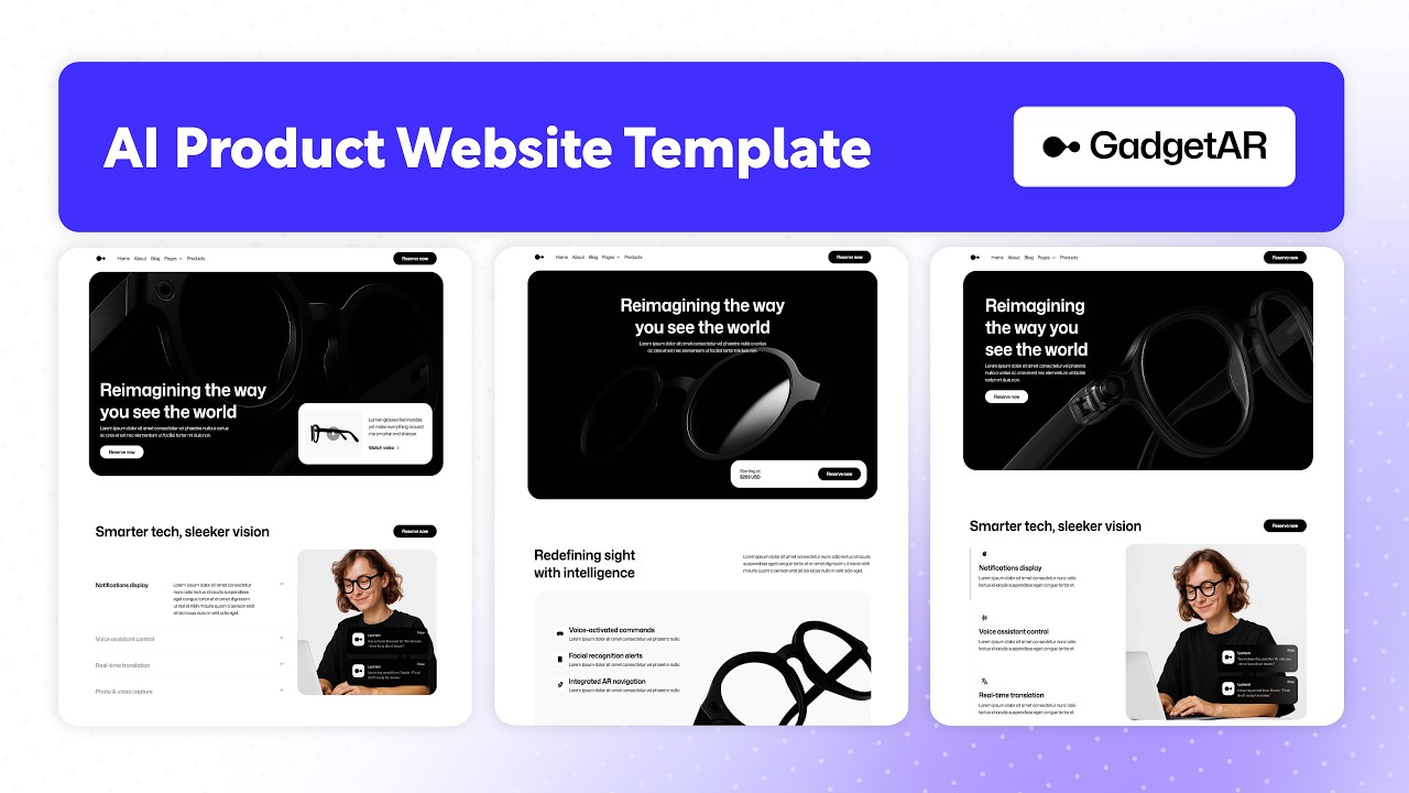 AI Product Website Template | GadgetAR - BRIX Templates