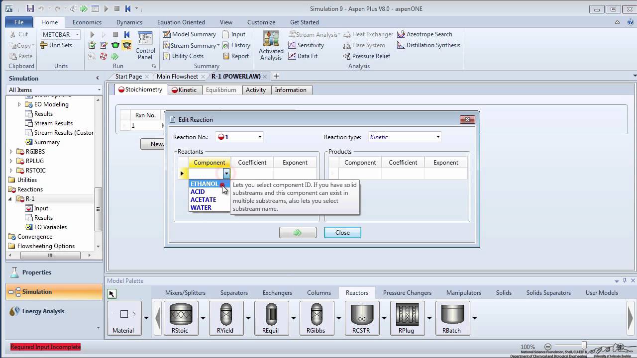 Aspen Plus: Reactor Example Problem