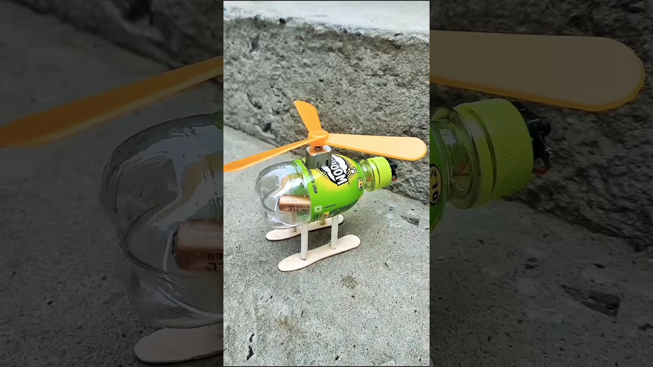 how to make helicopter from plastic bottle 