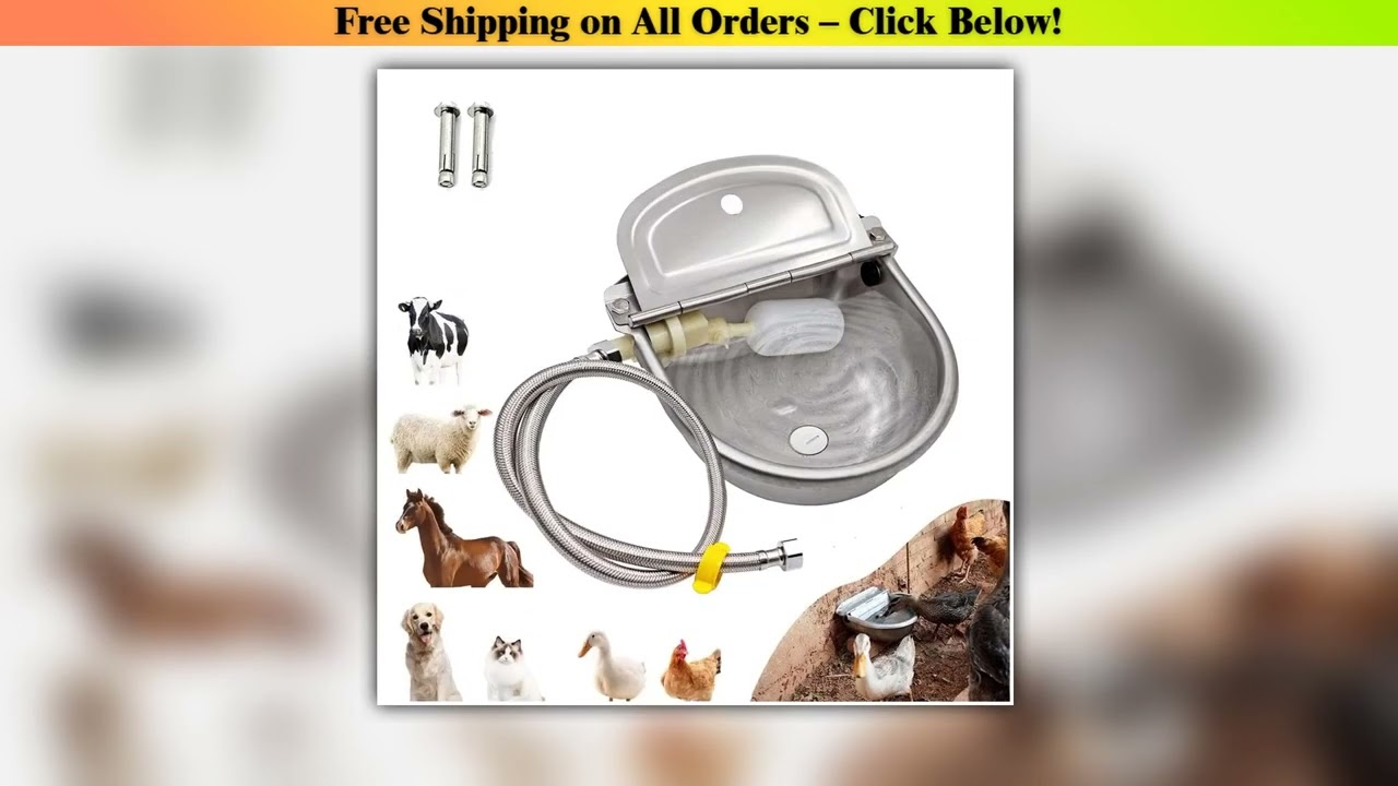 Automatic Water Dispenser for Dog Water, Stainless Steel Drinking Bowl for Farm Livestock Cattle