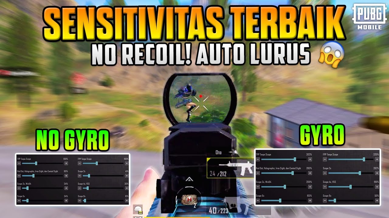 SENSITIVITAS PUBG MOBILE TERBAIK GYRO & NO GYRO CARA AIM LURUS PUBG MOBILE | PUBG MOBILE 3.8 UPDATE
