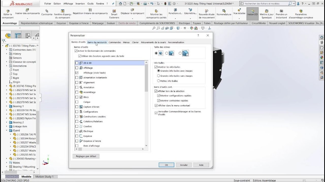 Personnaliser SOLIDWORKS