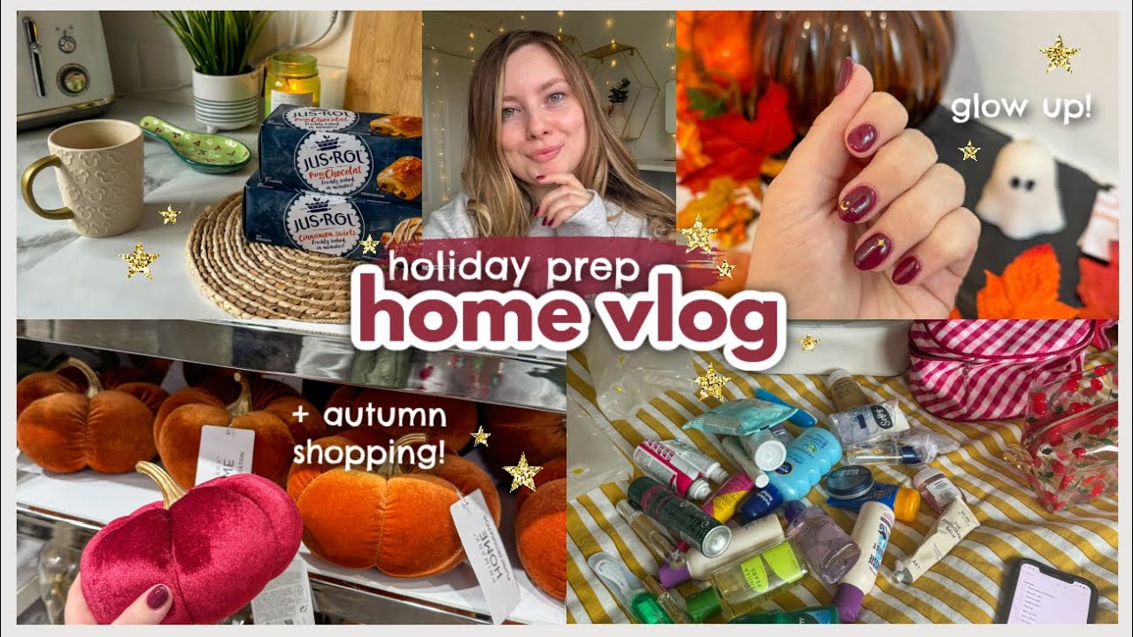 HOME VLOG 💅🏼🍂🛍️ holiday prep, glow up, autumn shopping and baking