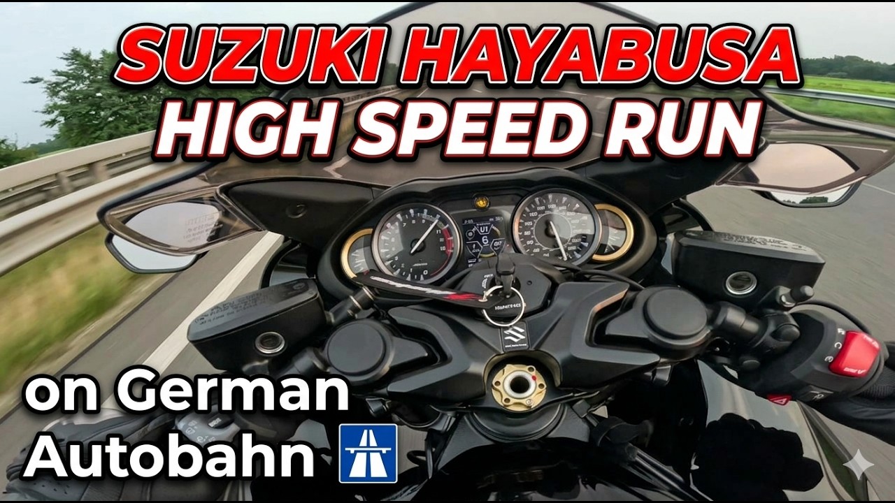 Suzuki Hayabusa 2022 Gen 3 High Speed Run on german Autobahn with raw Akrapovic exhaust sound