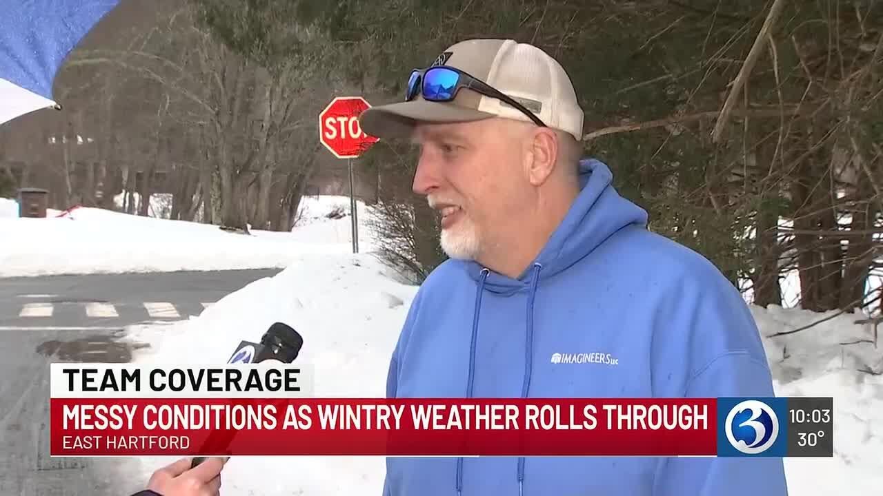 Messy conditions as wintry weather rolls through the state